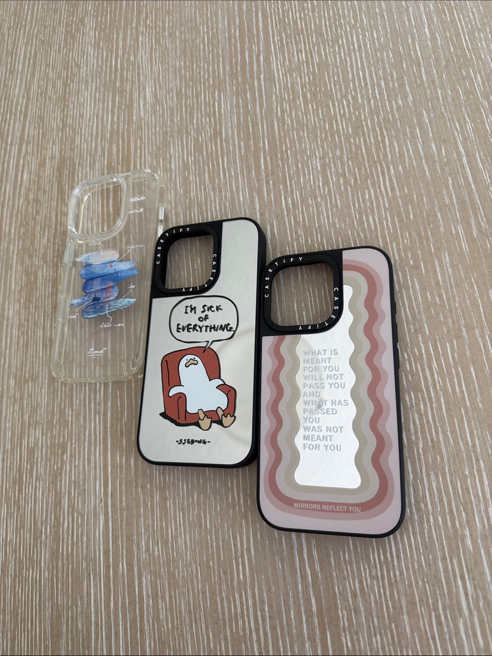 CASETiFY iPhone 16 Pro Clear Blue Wave & Beige Graphic Phone Case Bundle of 3 - Picture 5 of 6